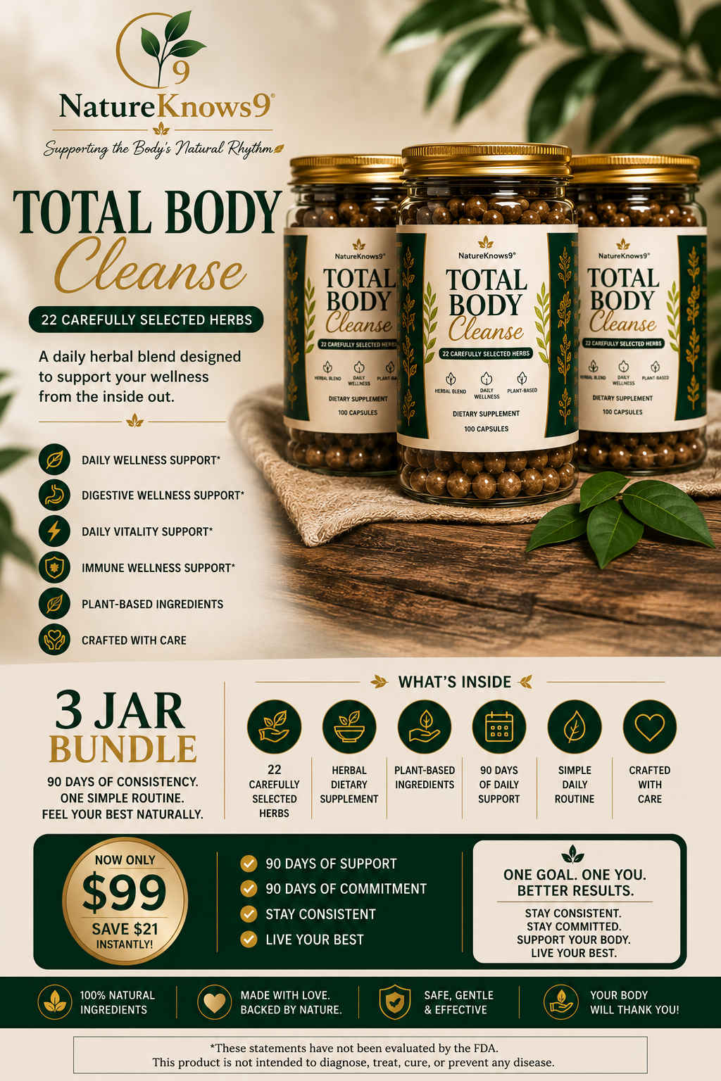 NatureKnows9 Total Body Cleanse – 3 Jar Bundle