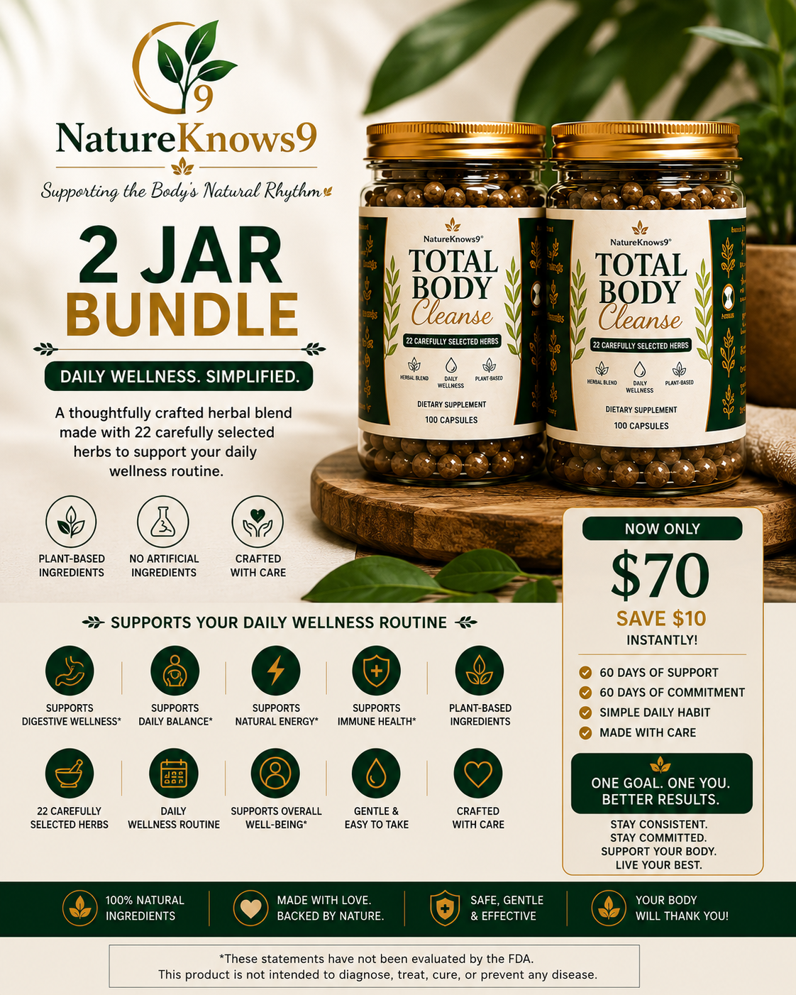NatureKnows9 Total Body Cleanse – 2 Jar Bundle